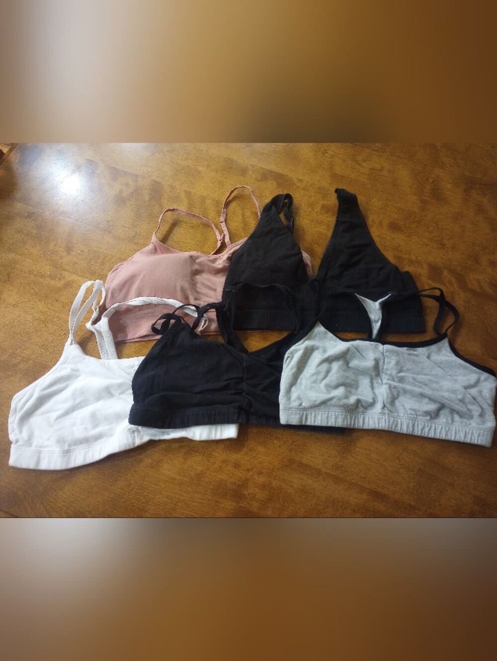 Women's Soft Seamless Bralette - Black, White, Gray, Mauve Size Large